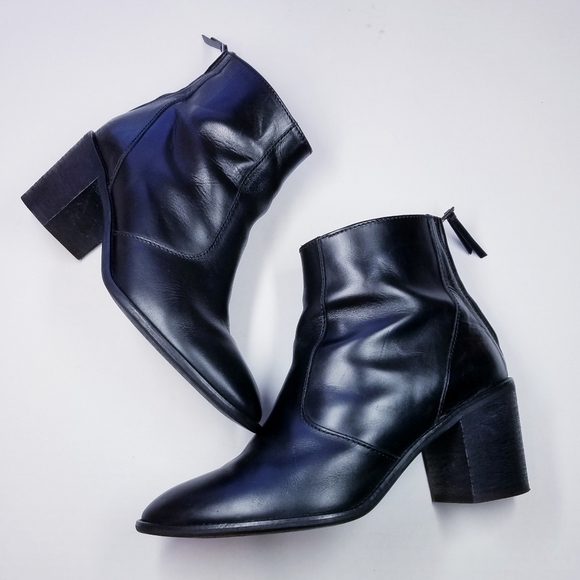 🌸 Madewell | Leather Ankle Heel Boots‎ 9 - Picture 4 of 13
